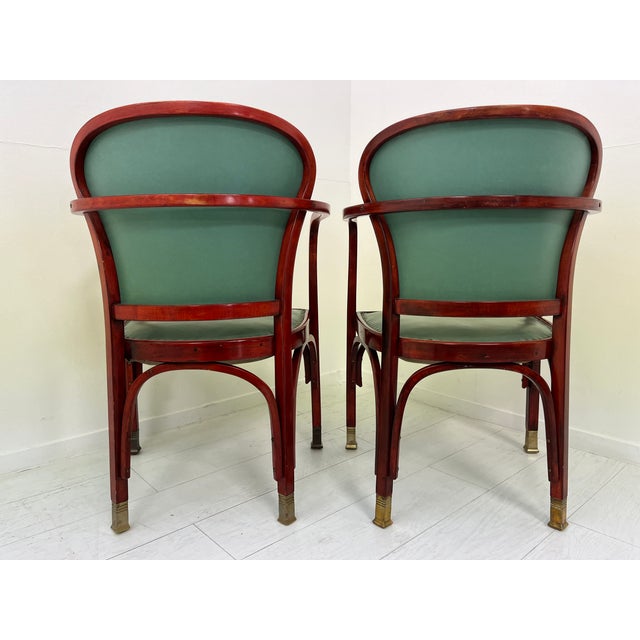 Vienna Secession Chairs and Armchairs by Gustav Siegel for Jacob & Josef Kohn, 1890s, Set of 6 For Sale - Image 12 of 18
