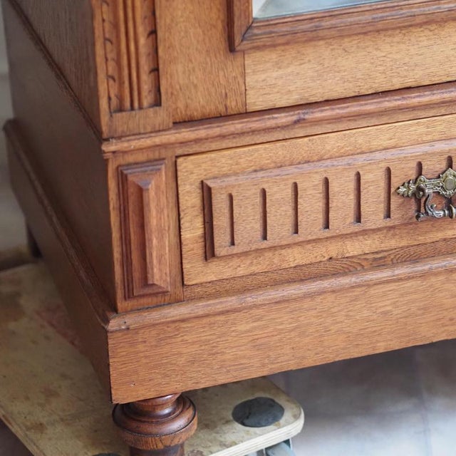 19th Century Gründerzeit Oak Wardrobe with Mirror, 1890 For Sale - Image 5 of 18