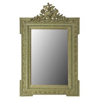 French Stucco Mirror with Bronze Patina Vegetal Patterns, 1890s For Sale