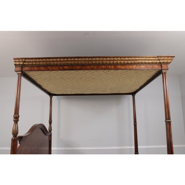 Brown Theodore Alexander Althorp Collection Mahogany King Size Canopy Bed For Sale - Image 8 of 18