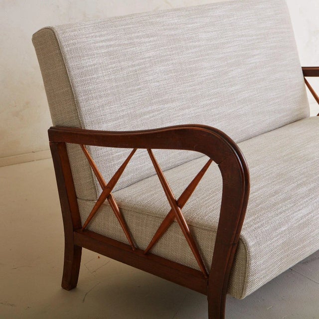 Wood Maple Settee in the Style of Paolo Buffa, Italy 20th Century For Sale - Image 7 of 12