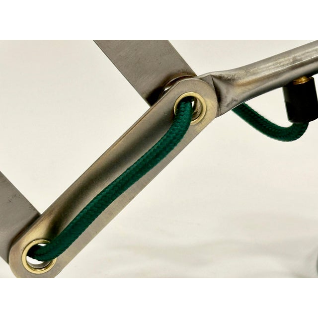Mid-Century Modern Industrial Dark Green Scissor Wall Lamp, 1950s For Sale - Image 3 of 12