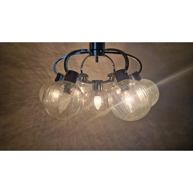Glass Midcentury Modern German Flushmount, 1970s For Sale - Image 7 of 15