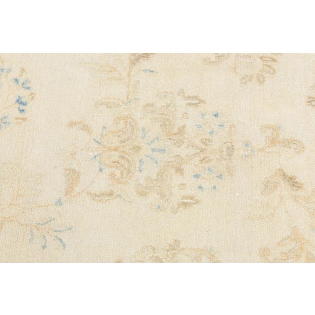Ivory Oversized Antique Persian Kerman Wool Rug: Muted Champagne & Ivory Elegance For Sale - Image 8 of 12