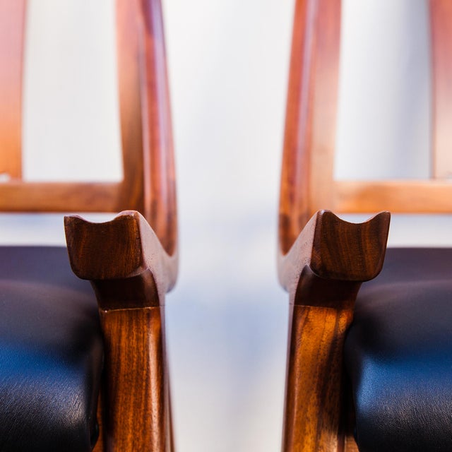 1960s Rare 1960s Glenn of California Low Arm Walnut Dining Chairs For Sale - Image 5 of 18