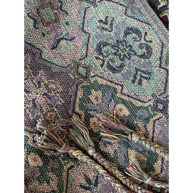1900 - 1909 Antique American Woven Tapestry Throw Textile For Sale - Image 5 of 9