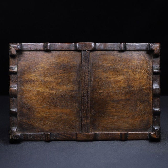 Huali Wood Tray With Mother-of-Pearl Inlay “Magpies on Plum Blossom” – Handcrafted Chinese Serving & Decorative Tray For Sale - Image 10 of 10