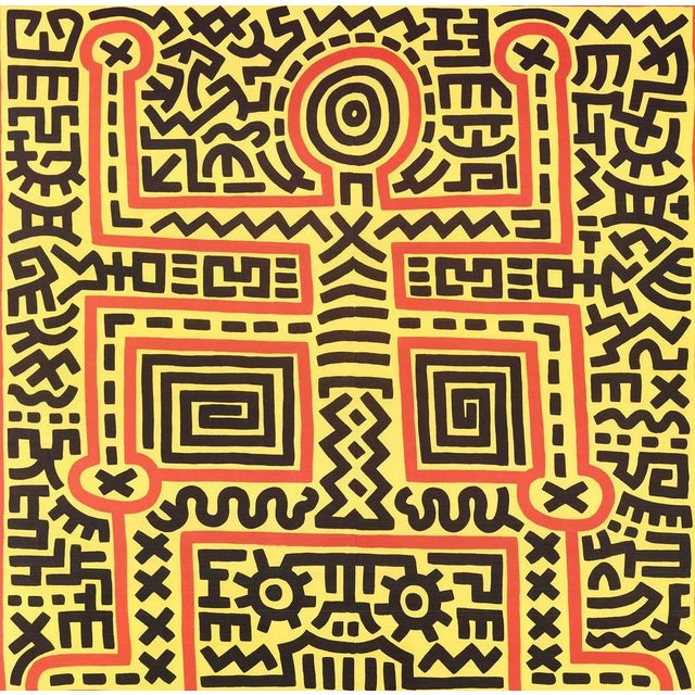 Artist: Keith Haring Title: Untitled (1983) Year: 1992 Signed: No Medium: Offset Lithograph Paper Size: 35.5 x 35.5 inches...