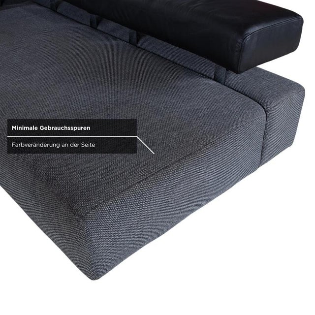 Sunrise Fabric Leather Corner Sofa with Manual Function from Brühl For Sale - Image 11 of 16