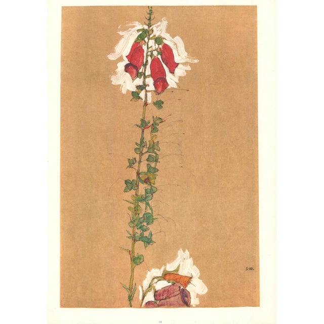 Artist:Egon Schiele Country:Austria Title:Red Foxglove Medium:Lithograph – 11 Marks:Signed in plate Printed:1968 by Max...