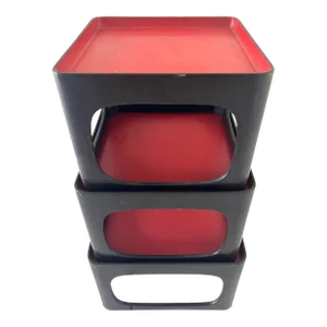 Oxblood Lacquered Plant Stand/Table Risers Set of 3