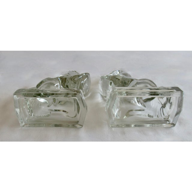 C.1950's Glass Rearing Horse Bookends - Pair For Sale - Image 11 of 11