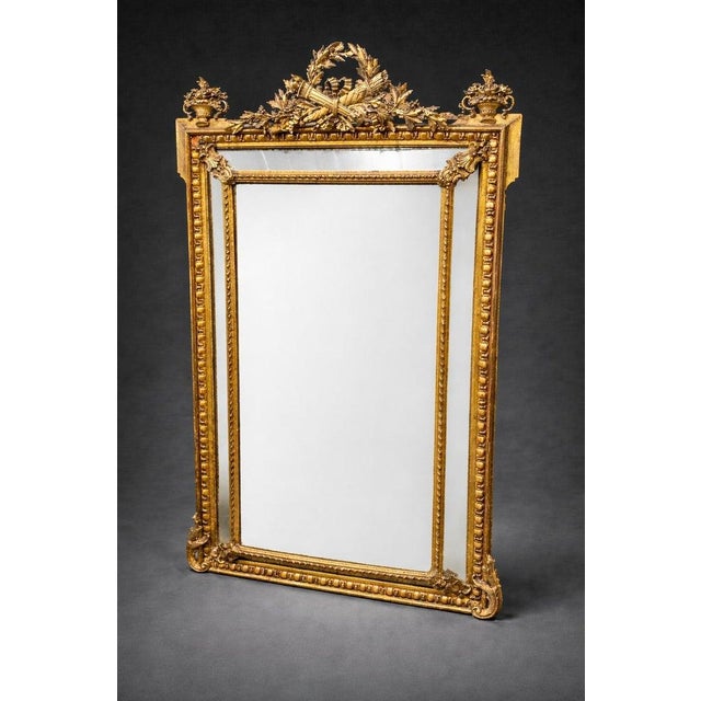 Gold Superb French Louis XV Giltwood and Gesso Monumental Wall Mirror For Sale - Image 8 of 8