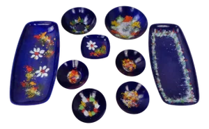 Vintage Fischland Enamelled Bowls, 1960s, Set of 9
