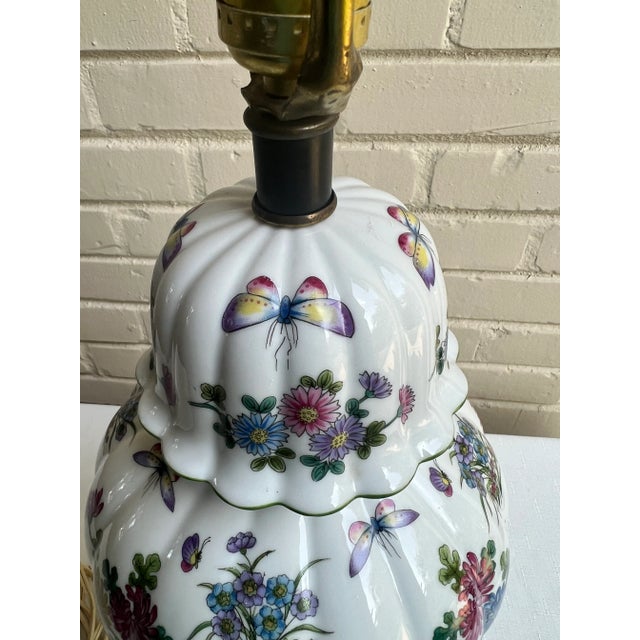 White Vintage Limoge Style Porcelain Ginger Jar Table Lamp For Sale - Image 8 of 12