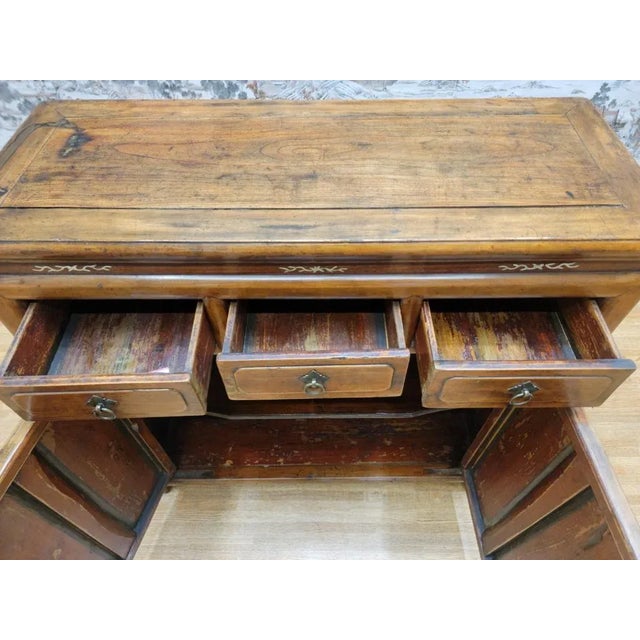 Antique Shanxi Province Elm Cabinet For Sale - Image 4 of 13