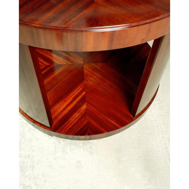 Ralph Lauren Italian Mahogany Round Modern Drum Table For Sale - Image 17 of 18