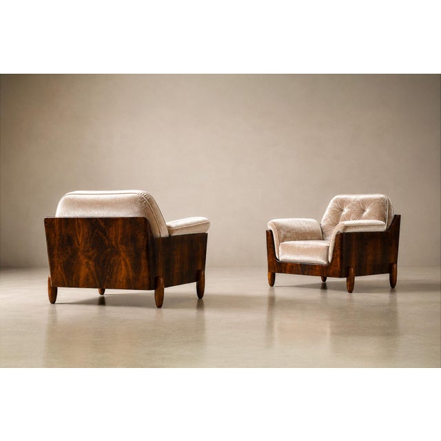 Pair of Brazilian Modern Armchairs in Rosewood & Velvet, Jd Móveis, 1960s For Sale - Image 13 of 18