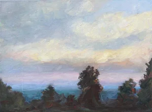 Unknown Pacific Ocean From Santa Cruz Mountains Landscape 1990s