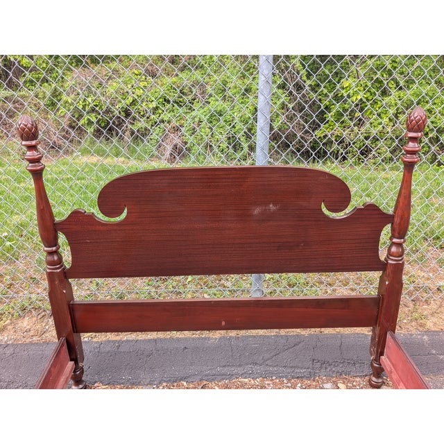1950s Mid Century Colonial Full Size Pineapple Four Post Bedframe For Sale - Image 12 of 12