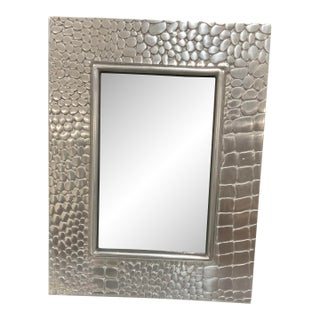 Ralph Lauren Attributed Crocodile Embossed Metal Frame, 7x9” (Holds 4x6”) - Great for Palm Beach Regency, Safari & British Colonial - See Pics! For Sale