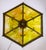 Early 20th Century Cast Bronze & Green Amber Slag Glass Hex Paneled Pendant Light For Sale - Image 4 of 13