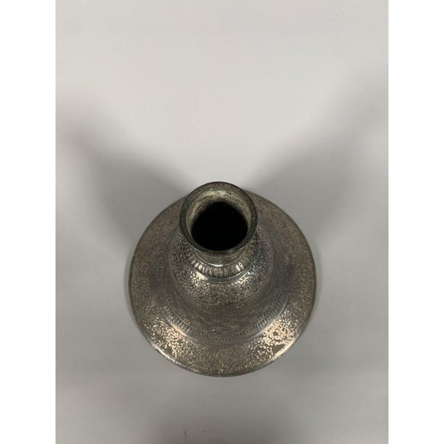 Silver-inlaid Bidri "huqqa" hookah base - Steel, Silver - India - 18th century For Sale - Image 4 of 5