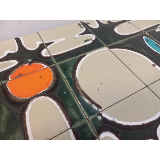 Vintage Coffee Table in Ceramic, Chrome Metal and Wood, 1970s For Sale - Image 14 of 16