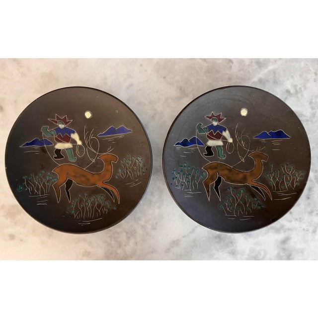 Vintage Norwegian Art Pottery Wall Plate For Sale - Image 4 of 10