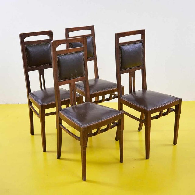 Wooden Chairs, Early 1900s, Set of 4 For Sale - Image 9 of 9