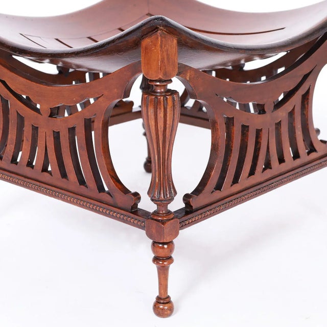 Early 20th Century Antique Edwardian Style Thebes Stool For Sale - Image 5 of 7