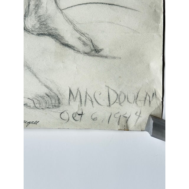 1944 Figure Study Drawing Pencil on Paper 19x25 For Sale In Seattle - Image 6 of 9