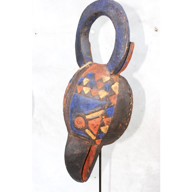 Hand-Carved African Bird Masks with Polychrome Pigments, Mid-20th Century, Set of 2 For Sale - Image 12 of 17