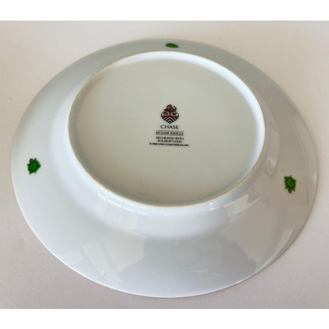 Lynn Chase “Jaguar Jungle” Porcelain Plates Set of 2 Animal Border With 24k Rim For Sale - Image 9 of 11