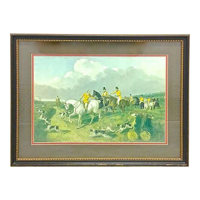 Vintage Hunt Scene Print For Sale