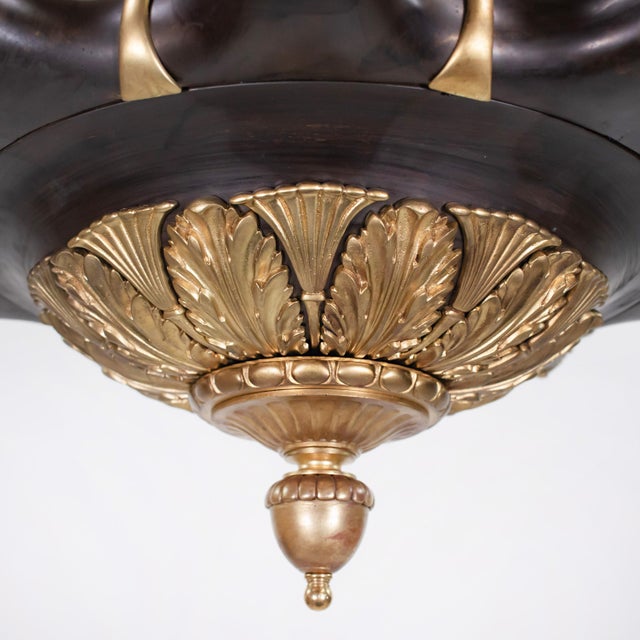 Early 20th C. French Louis-Philippe Revival Gilt and Patinated Bronze Chandelier For Sale - Image 17 of 18