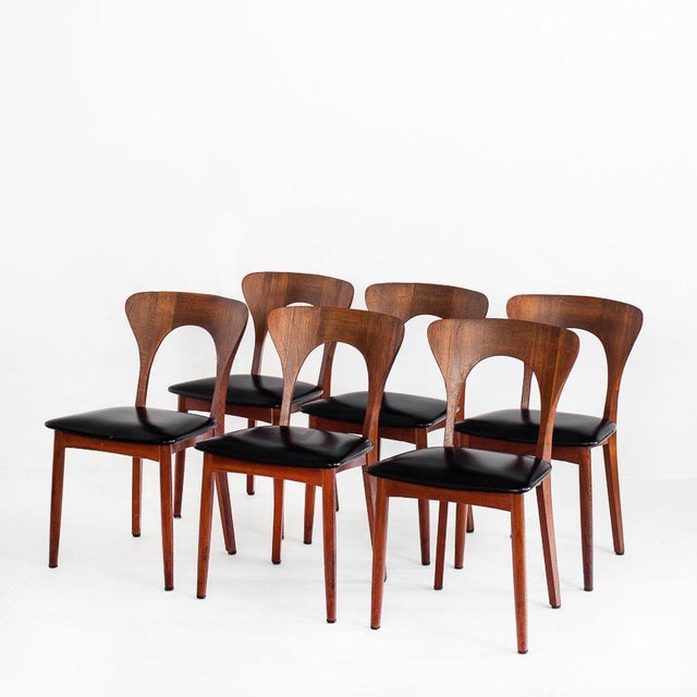 Mid-Century Modern Scandinavian Peter Chairs by Niels Koefoed for Koefoeds Møbelfabrik, Denmark, 1960s,Set of 6 For Sale - Image 3 of 16