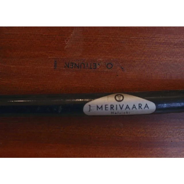 Mid-Century Modern Set of Dining Chair and Stool by Olof Kettunen for Merivaara, 1950s For Sale - Image 3 of 4