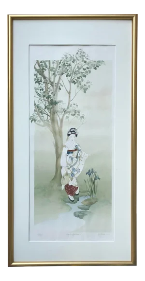 Original Lithograph Japanese Geshia by Joy Dunn