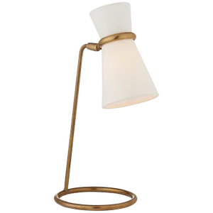 AERIN for Visual Comfort Signature Clarkson Table Lamp in Hand-Rubbed Antique Brass with Linen Shade