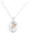 10k Rose Gold and Sterling Silver 1/10ct TDW Round Cut Diamond Interlocked Heart and Ribbon Pendant Necklace (H-I, I1-I2) For Sale
