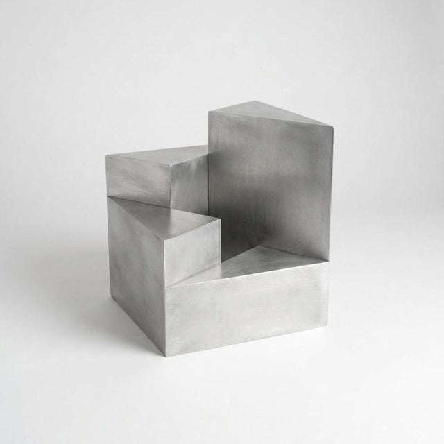 S1 functional sculpture in brushed aluminium by giotto pagani dimensions: w 110 x d 110 x h 120 cm materials: non...