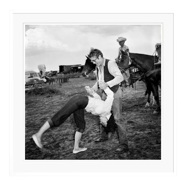 Elizabeth Taylor Flipping With James Dean Brown Framed Archival Pigment Print For Sale