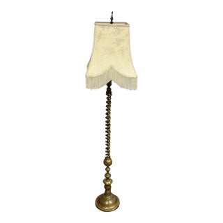 Antique Spiral Brass Floor Lamp For Sale