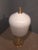 Satin Brass & Large Ribbed Milky Glass Floor Lamp For Sale - Image 12 of 17
