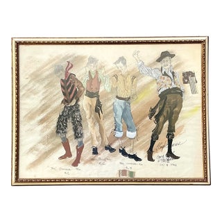 Vintage Original Costume Sketch For Sale