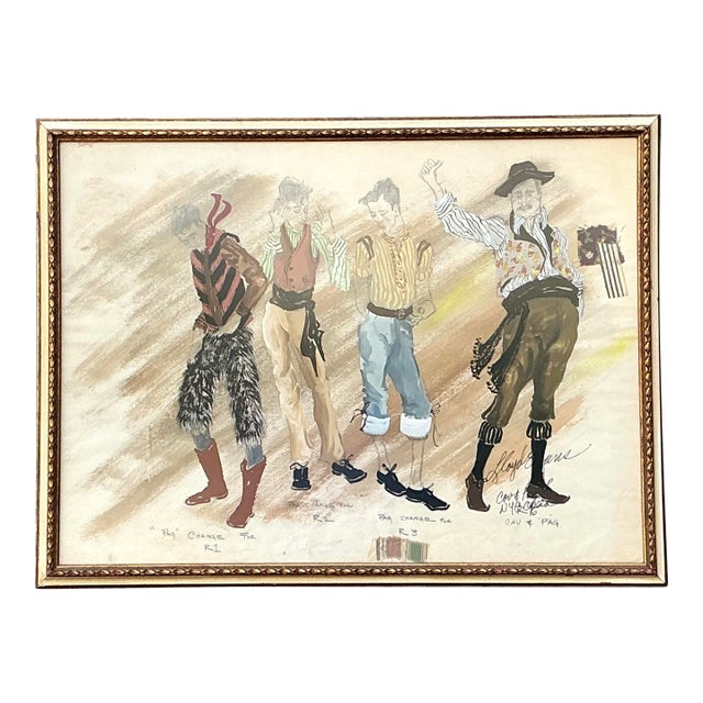 Vintage Original Costume Sketch For Sale