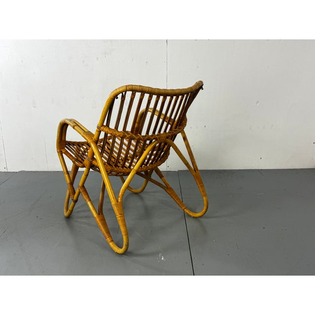 Beige Vintage Bohemian Bamboo Easy Chair from Rohé Noordwolde, 1950s For Sale - Image 8 of 16