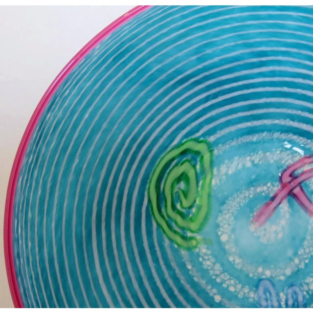 Kerry Feldman Art Glass Shallow Centerpiece For Sale - Image 4 of 7