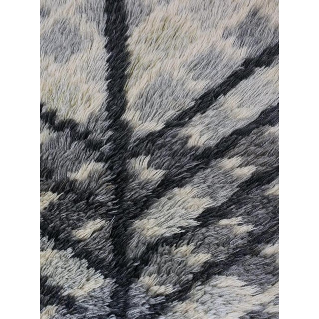 Mid-Century Gray Wool Rya Rug, Sweden, 1960s For Sale - Image 3 of 8